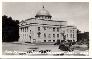 Real Photo Postcard First Methodist Church in Washington, Iowa
