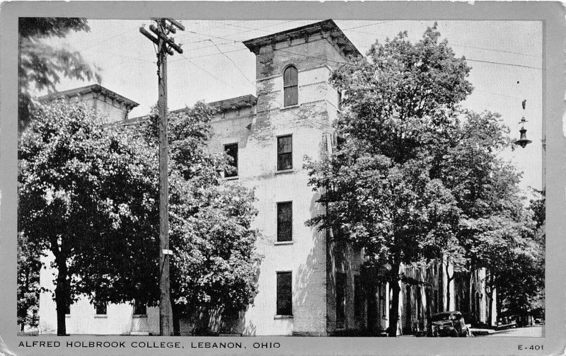 H72/ Lebanon Ohio Postcard c1940s Alfred Holbrook College Building  21