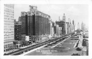 Chicago Illinois birds eye view The Stevens Hotel real photo pc Z21048 