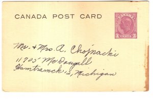 Postal Stationery Canada, George VI 3 Cent Purple Postcard