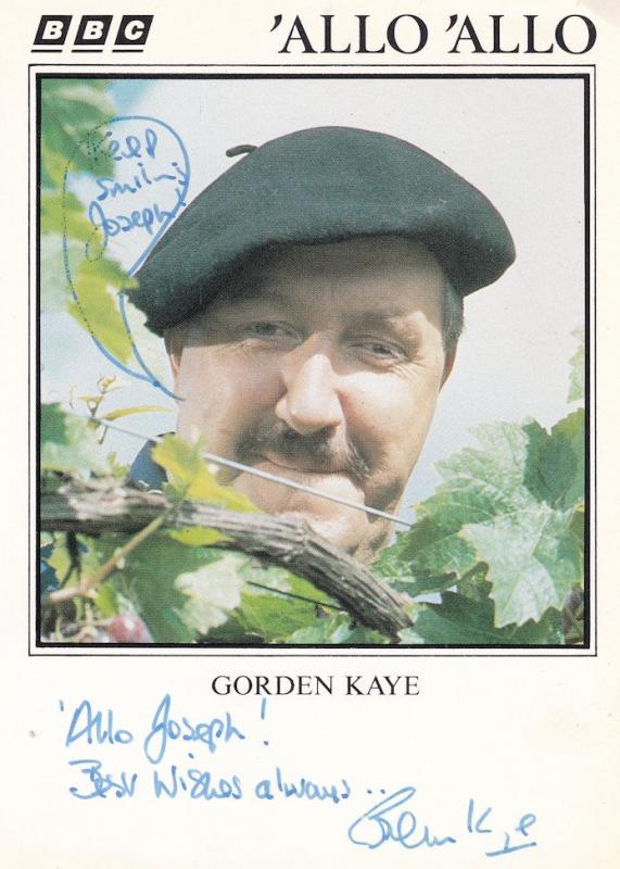 Gordon Kaye Allo Allo Vintage BBC Hand Signed Cast Card Photo