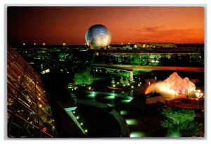 Future World Night View Epcot Center Orlando FL UNP Continental Postcard O21