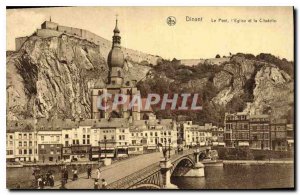 Old Postcard Dinant Bridge Church and the Citadel