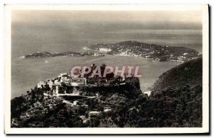 Old Postcard Eze Village View and Cap Ferrat