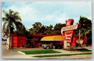 Winter Park Florida~Morrison's Imperial House Restaurant~Big Neon Sign~1957 Car