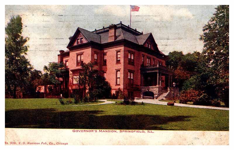 Postcard HOUSE SCENE Springfield Illinois IL AQ9235