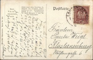 Woman Gun Dog Hunting German Deutscher Schul Verein 1880 c1910 Postcard