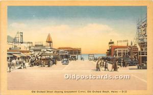 Old Orchard Street showing Amusement Center Old Orchard Beach, Maine, ME, USA...