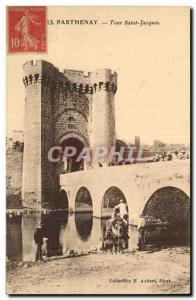 Parthenay Old Postcard Tour Saint Jacques
