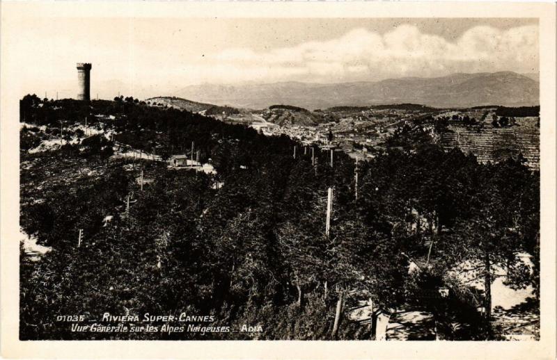 CPA CANNES - Riviera Super - CANNES - Vue générale sur les Alpes (488454)