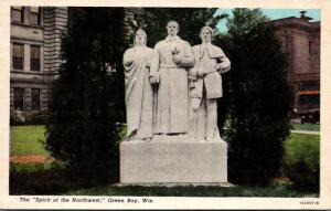 Wisconsin Green Bay Spirit Of The Northwest Statue Curteich