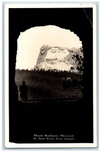 Mount Rushmore Memorial Postcard RPPC Photo As Seen From First Tunnel c1940's