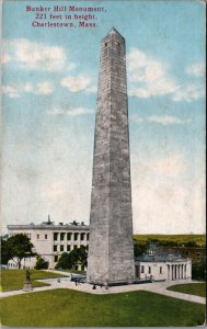 USA Bunker Hill Monument Charlestown Massachusetts Vintage Postcard 09.04