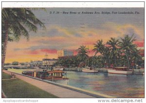 Florida Fort Lauderdale New River At andrews Avenue Bridge 1952