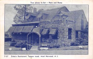 West Norwood New Jersey Zinke's Restaurant, White Border Vintage Postcard U13496