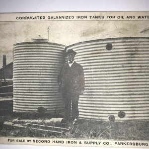 PARKERSBURG, W VA , POSTCARD, IRON OIL TANK & WATER AD COMPANY