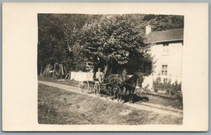 US MAIL HORSE DRAWN WAGON ANTIQUE REAL PHOTO POSTCARD RPPC