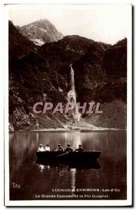 Old Postcard Luchon Surroundings Lac d'Oo La Grande Cascade and Pic Quayrat
