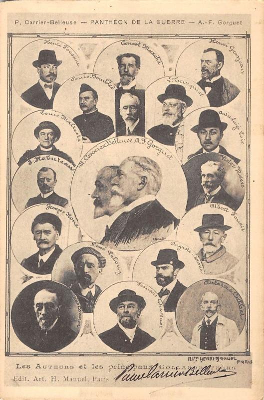 B98102 les auteurs pantheon de la guerre  postcard paris france gorguet military