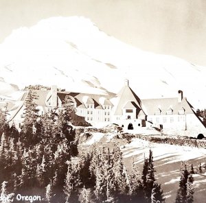 RPPC Timberline Lodge Oregon 1920s Mountain Landscape Sawyer Photos PCBG6F