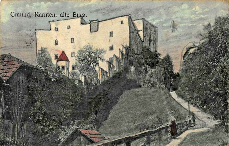 GMUND KARNTEN AUSTRIA~ALTE BURG~1909 BOGENSBERGER KUNSTLER ARTIST POSTCARD