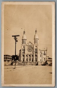 Postcard RPPC c1930 Port Au Prince Haiti Cathedral of Our Lady of the Assumption