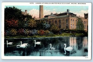 Racine Wisconsin Postcard Lagoon Horlick Malted Milk Co's Plant Exterior c1929