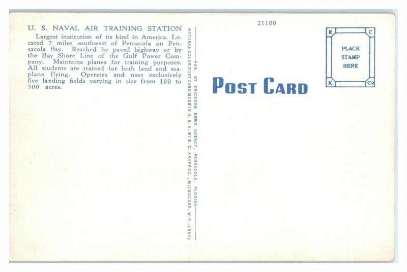 US Naval Air Station, Pensacola, FL Postcard *6S(5)11
