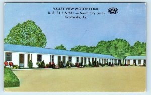SCOTTSVILLE, KY ~ Roadside VALLEY VIEW MOTOR COURT c1950s  Allen County Postcard