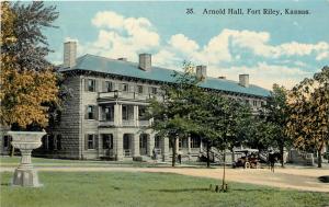 Vintage Postcard; Arnold Hall, Fort Riley KS, US Army Base, unposted