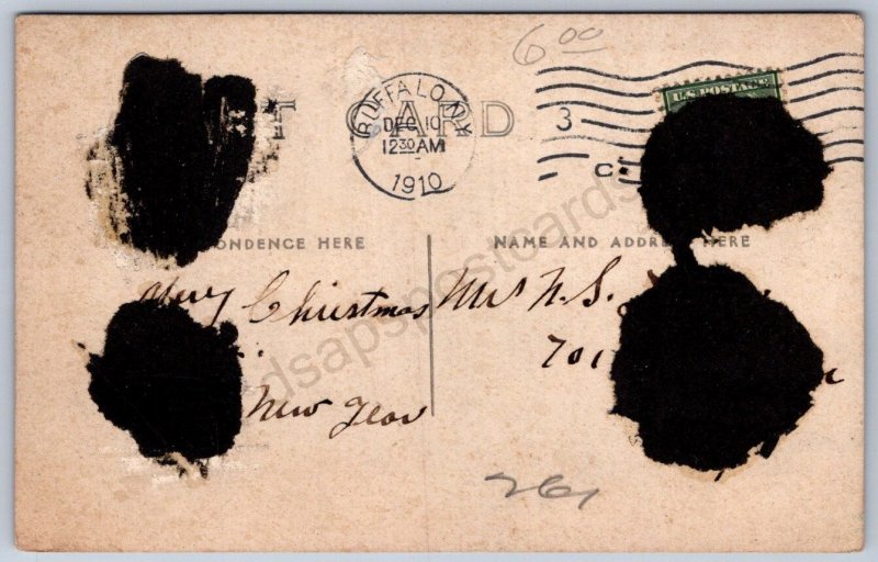 K44/ Buffalo New York RPPC Postcard c1910 Linwood Ave Early Automobile 64