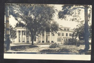 RPPC NEBRASKA CITY NEBRASKA ARBOR LODGE VINTAGE OLSON REAL PHOTO POSTCARD