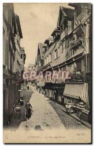 Old Postcard Lisieux street to Fèvres