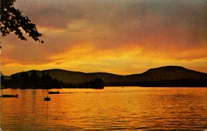 New York Adirondacks Blue Mountain Lake At Sunset