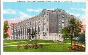 Gymnasium Iowa State Teachers College Cedar Falls Vintage Linen Postcard Vintage 