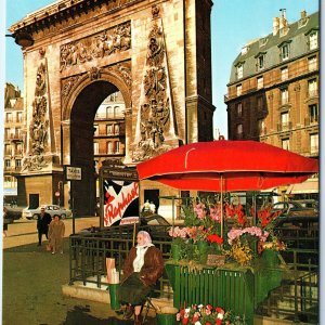 c1970s Paris, France Porte Saint-Denis Arch Monument Flower Market 4x6 PC M20