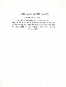 Diosdado Macapagal Fifth President of the Republic of the Philippines Non Pos...