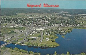 Aerial View of Hayward Wisconsin Musky Capitol of the World Mailed 1967