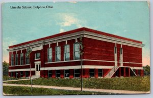 K25/ Delphos Ohio Postcard c1910 Lincoln School Building 193