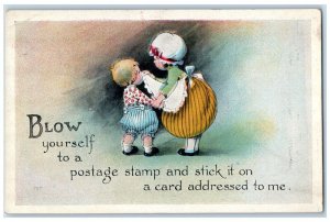 1920 Boy Nose Blow Humor Lee Massachusetts MA Posted Antique Postcard