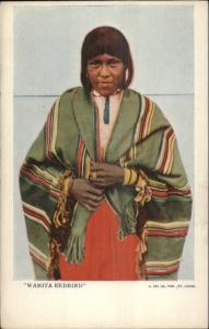 Beautiful Native Indian Woman Maiden WANITA REDBIRD c1905 Postcard