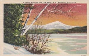 New York Adirondack Mountains Whiteface Mountain From Lake Placid 1950 Curteich