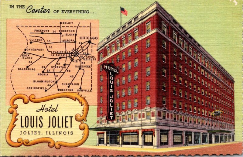 Illinois Joliet Hotel Louis Joliet Curteich