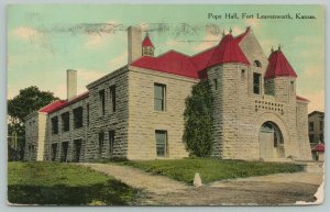 Ft Leavenworth Kansas~Pope Hall~1910 Postcard