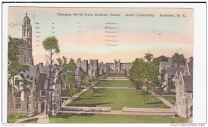 Hand Colored PC: View of Campus from Crowell Tower, Duke University, Durham, ...