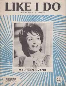 Like I Do Maureen Evans Vintage Photo Sheet Music