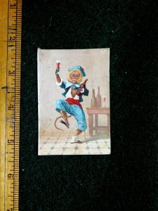 Lovely Fantasy Anthropomorphic Dancing Drinking Drunk Victorian Card F34