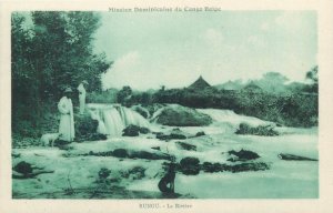 Dominican mission Belgian Congo Rungu river postcard 