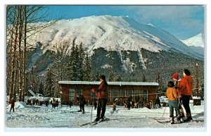 MT ALYESKA, AK Alaska ~ Novice SKI SLOPES & LODGE  c1960s  Postcard