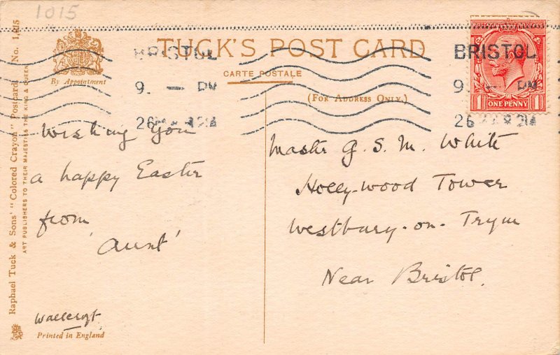 Tuck Published Colored Crayon Easter Series, Easter Sprite & Chick, AA368-7